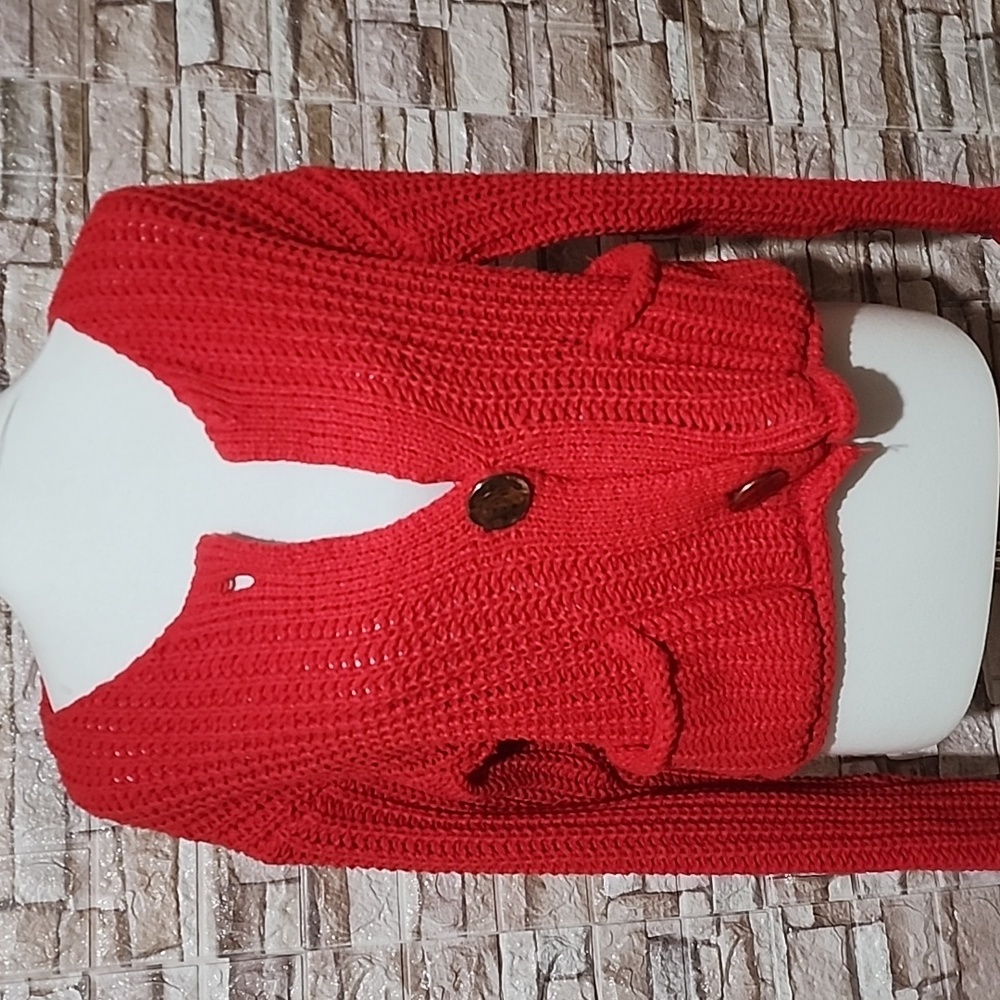 KATCH ME Red Button-Up Women's Sweater